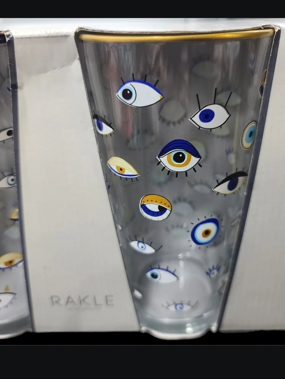 Anthropologie Rakle Hamsa Evil Eye Mati Nazar Mal De Ojo Drink Glass Set New